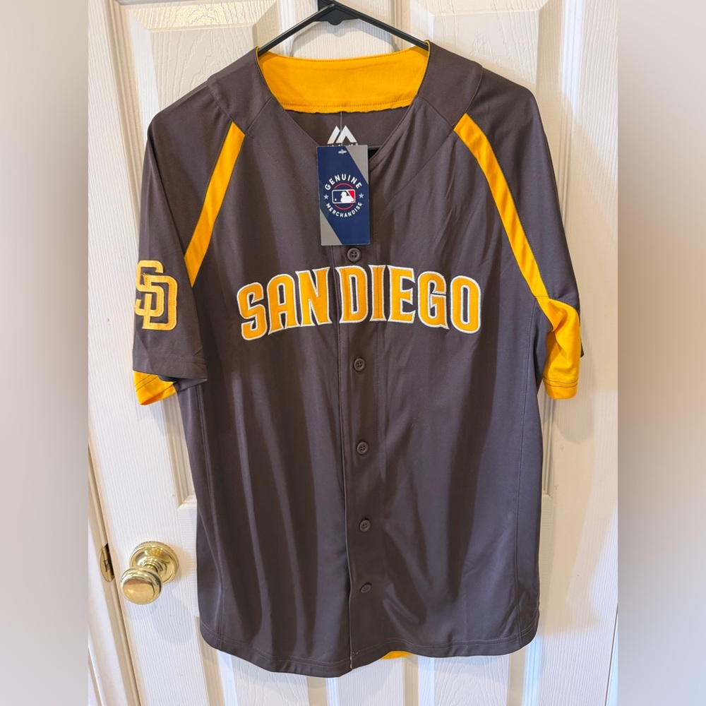 San Diego Padres MLB Baseball Jersey in Brown and Gold (Genuine Merchandise)